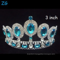 Grosses soldes! Rhinestone Pageant Crown Aquamarine Crystal Tiara princesse couronne pour les filles queen crown à vendre